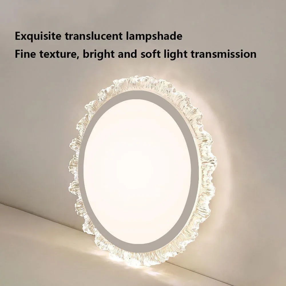 Audara-French Creative Flowers Ceiling Fixtures Cream Style Simple Living Room Bedroom Ceiling Light LED Highly Visible Eye Protection Ceiling Fixtures Light Luxury Variable Light Recessed Lighting Fixture