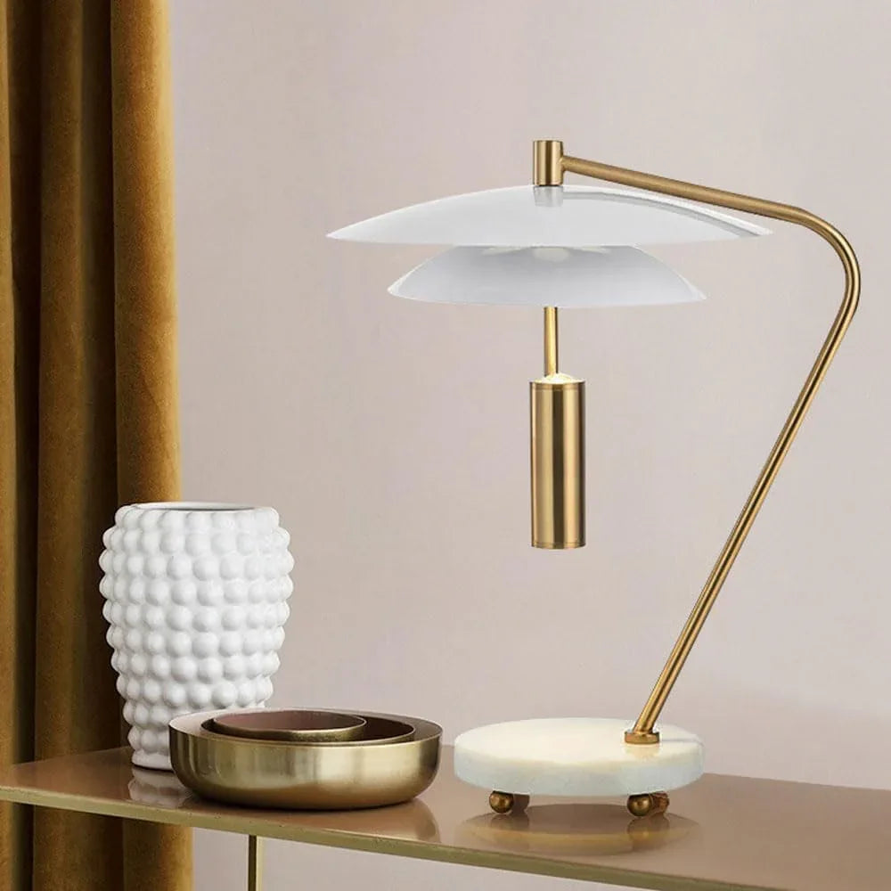 Audara-Scandinavian Simple Living Room Bedroom Desk Light Fashion Marble Glass Desk Lamp Showcase Counter Sofa Bedside Table Lamp Bar Hotel Front Desk Coffee Shop Lighting Fixture