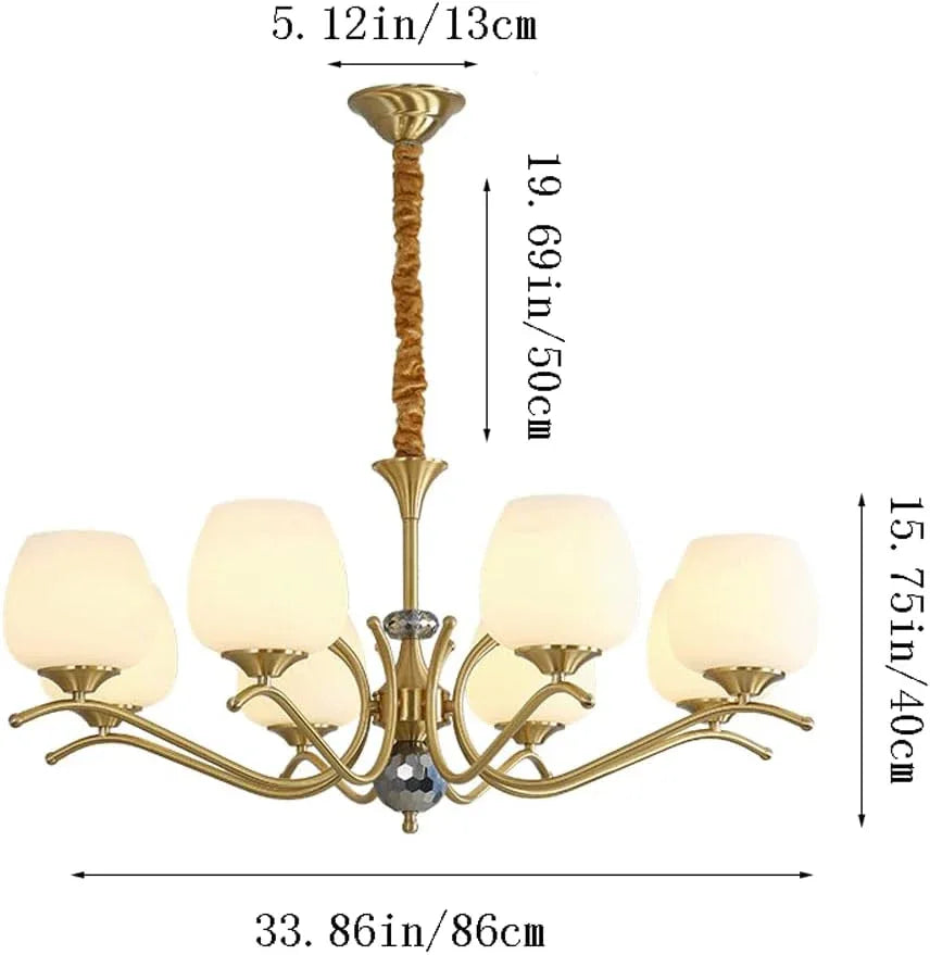 Audara-34-inch Crystal Chandeliers with 8 Light Heads European Modern-Style Chandeliers for Living Rooms Suitable for Bedrooms, Studies, Hotels, Kitchens, and Island Ceiling Lights Brass Chandelier