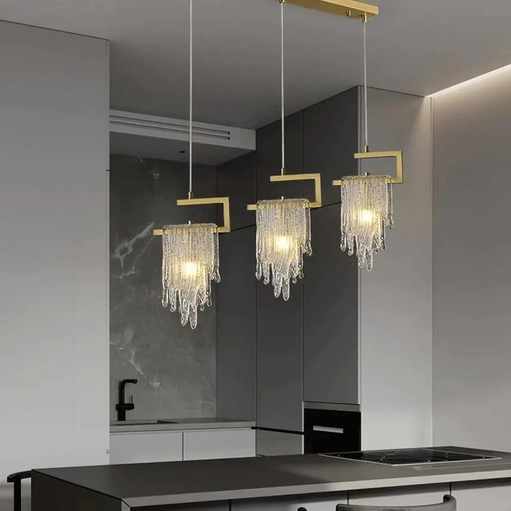 Audara-Crystal Pendant Light, 8-inch Style, Modern and Luxurious Design, Suitable for Various Locations Such As Hotels, Restaurants, and Kitchen Islands. Also Suitable for Bedrooms.