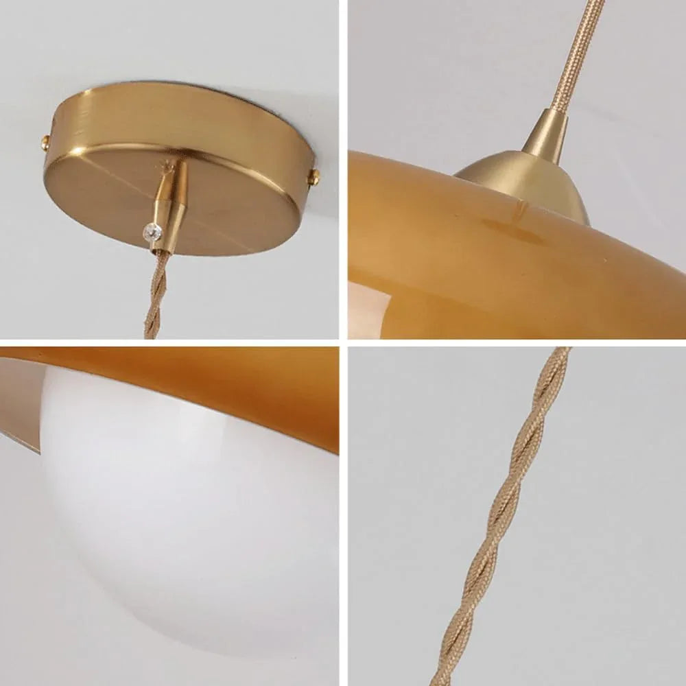 Audara-Japanese Bedroom Bedside Glass Pendant Light Modern Creative Brass Single Head Hanging Lampe Personalized Living Room Sofa Background Chandeliers Hotel Restaurant B&B Decoration Lighting Fixture