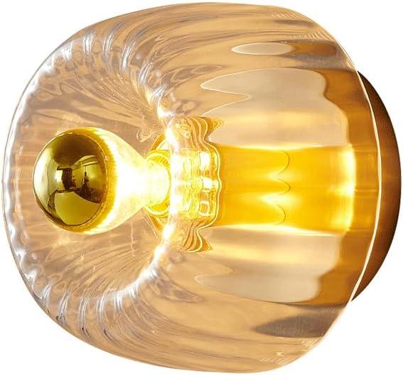 Audara-Creative Bedside Glass Wall Lamp Corridor Aisle Entrance Wall Lights Postmodern Scandinavian Full Copper Sconces Living Room Bedroom Single Head Mounted Lighting Fixture