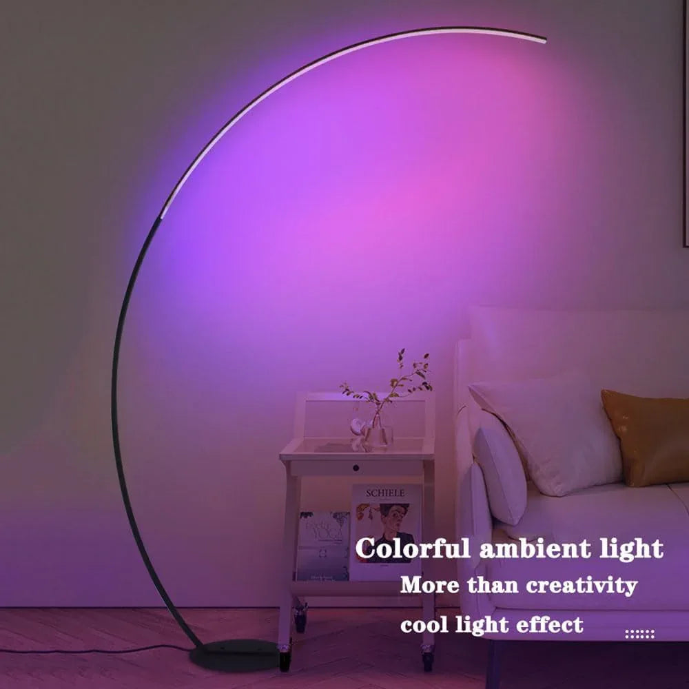 Audara-Remote Control Dimmer Multicolour Ambience LED Floor Lamp Sofa Foot Bedroom Bed Standing Lamp Villa Restaurant Gaming Room Decoration Lighting Fixture