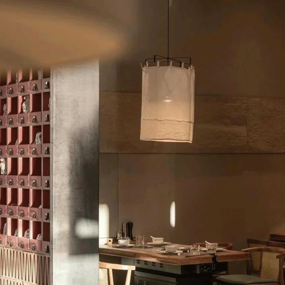 Audara European Simple Fabric Pendant Light Handmade High-end Bedroom Hanging Lamp for Cafe Bar Restaurant Chandeliers Villa Flower Shop Showcase Counter Decoration Lighting Fixture (E26 Lampholder)