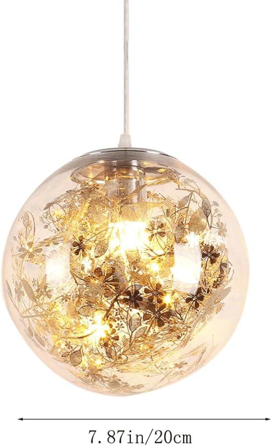 Audara-8-inch Glass Pendant Lights with Flowers Inside. Small Size, Suitable for Installation in Various Spaces. Decorative Lighting That Easily Complements Bohemian, European, and Other Styles.