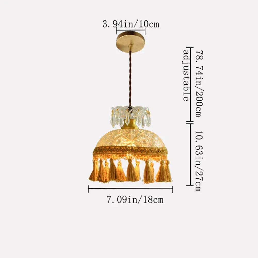 Audara-7-inch Crystal Pendant Light, Decorative Lighting Fixture, Bohemian Style, European Minimalist Style, Suitable for Bedrooms, Hotel Entryways, Kitchen Islands, and Other Scenarios.