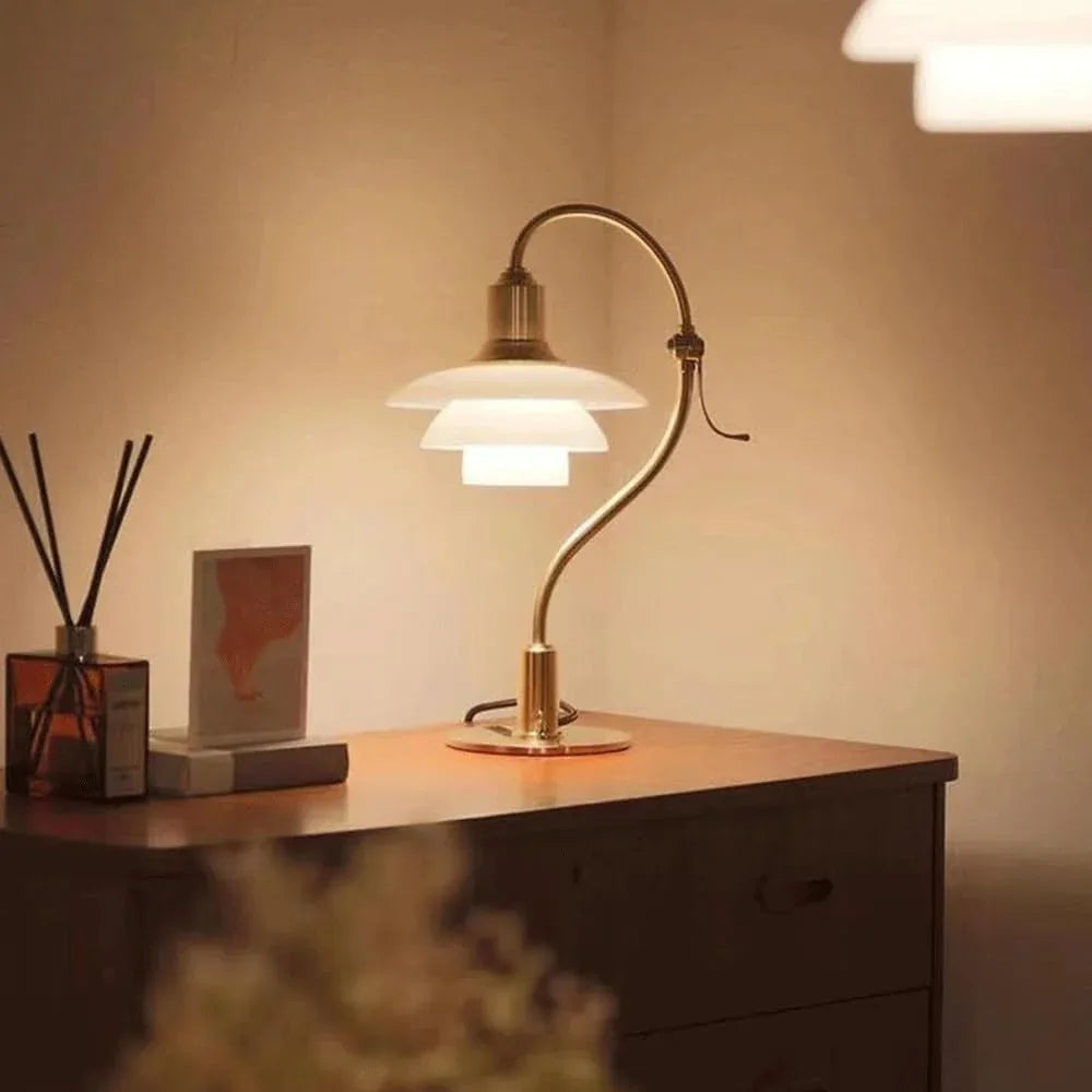 Audara-European Creative Bedroom Study Desk Light Luxury Classic Metal Glass Desk Lamp Living Room Sofa Bedside Table Lamp Cafe Villa B&B Hotel Front Desk Decoration Lighting Fixture