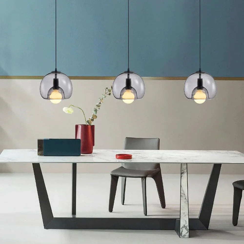 Audara-9-inch Glass Pendant Lights: Simple and Creative Design, Easily Complements Various Decor Styles. Can Be Installed Above The Bedside, in The Living Room, Dining Room, Kitchen Island, Etc.