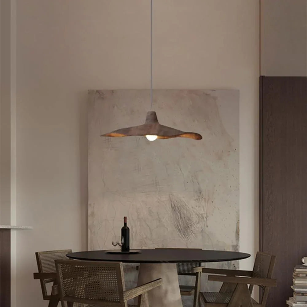 Audara-Wabi-sabi Style New Chinese Style Pendant Light/Zen Tea Room Restaurant Reception Desk Chandeliers/Retro Creative Simple Hanging Lamp/Indoor Bedroom Bedside Resin LightingFixture (E27/26)