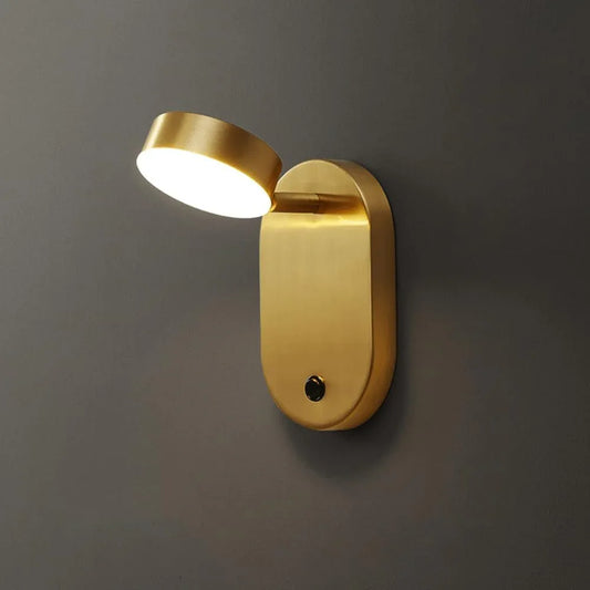 Audara-Scandinavian Light Luxury All Copper Wall Lamp Simple Living Room Background Wall Lights Rotatable Bedroom Bedside Sconces Aisle Corridor Entrance Mounted Lighting Fixture