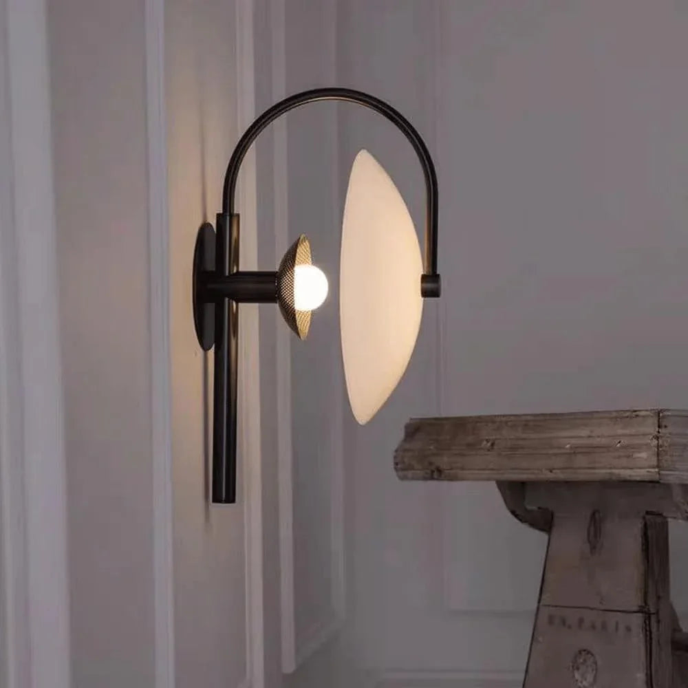 Audara-Nordic Postmodern Bedroom Bedside Glass Wall Lamp Living Room Backdrop Aisle Hallway Wall Lights 9.84inE14 Lampholder Cafe Restaurant Wall Sconces for Hotel Showroom Lighting Fixture
