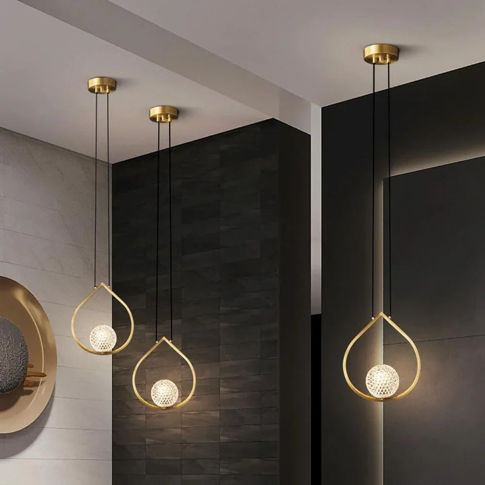 Audara-8-inch Minimalist Crystal Pendant Light, Bohemian Style, Suitable for Decorative Pendant Lights in Bedrooms, Bedside Tables, Hallways, Balconies, Living Rooms, Hotel Entryways, and Cafes.