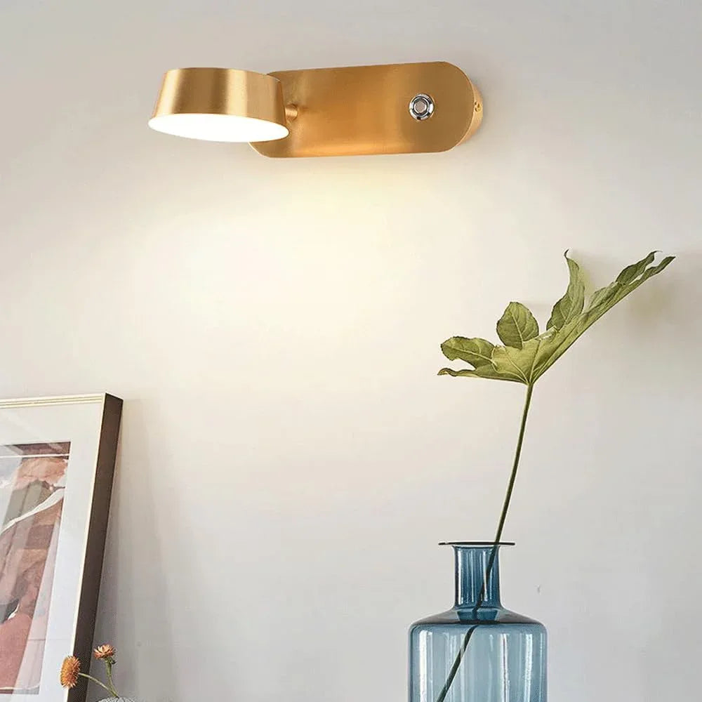 Audara-Scandinavian Full Copper Wall Lamp Living Room Bedroom Backdrop Wall Lights Mid Century Style Sensor LED Sconces Corridor Aisle Stairs Mounted Lighting Fixture