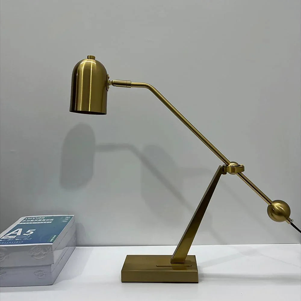 Audara-Scandinavian Simple Showroom Model House Desk Light Adjustable Plating Hardware Office Desk Lamp Workstation Warehouse Study Room Table Lamp Apartment Dormitory Lighting Fixture