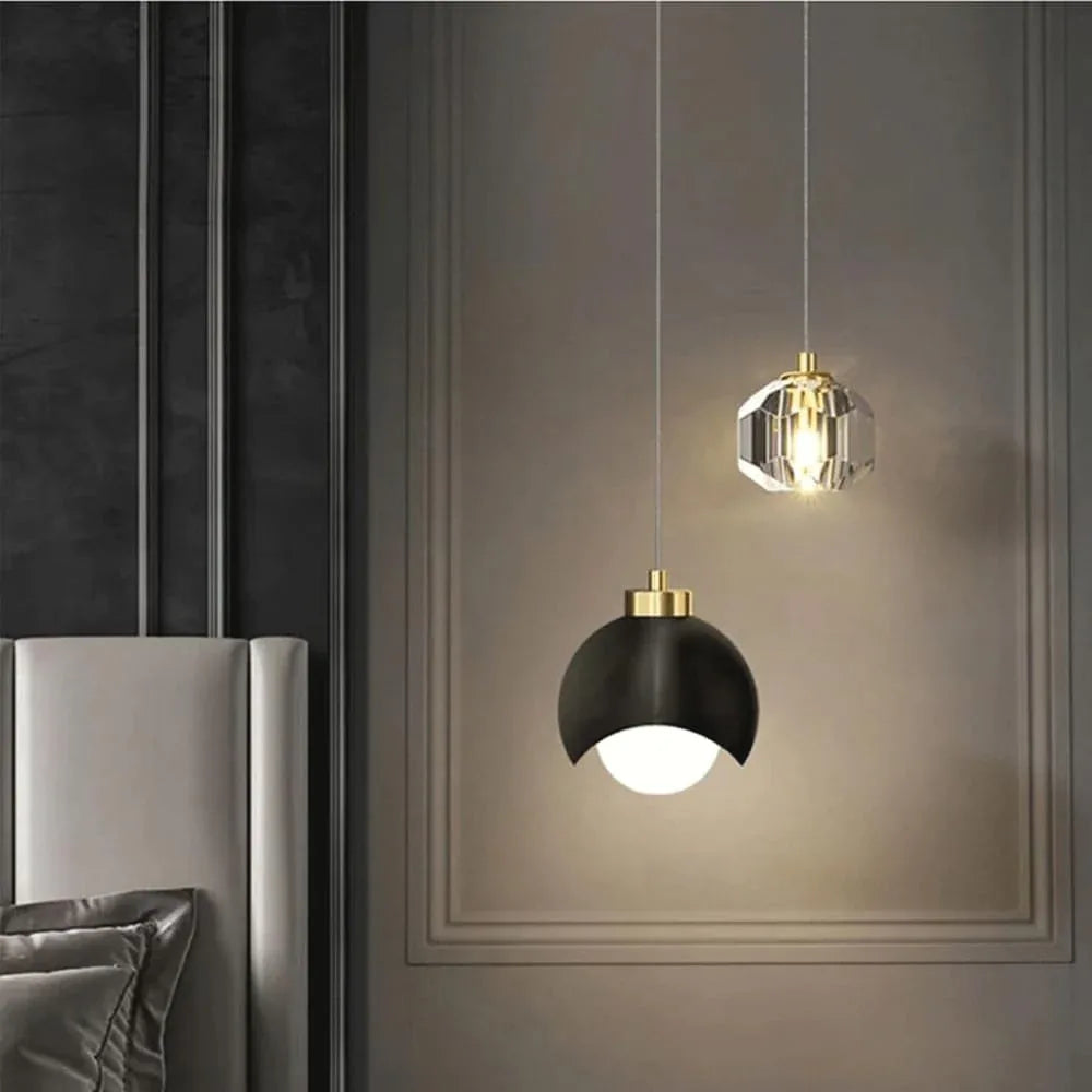 Audara-Crystal Pendant Light, Small-Sized Decorative Bedroom Chandelier, Modern and Light Luxury Style, Suitable for Various Spaces Such As Hotels, Kitchen Islands, Entryways, and Cafes