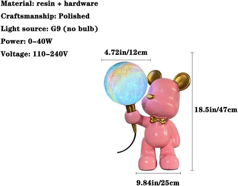 Audara-Cute Bear Resin Desk Light French Warm Boy Girl Room Bedroom Desk Lamp Living Room Dormitory Apartment Table Lamp School Amusement Park Mall Decoration Lighting Fixture