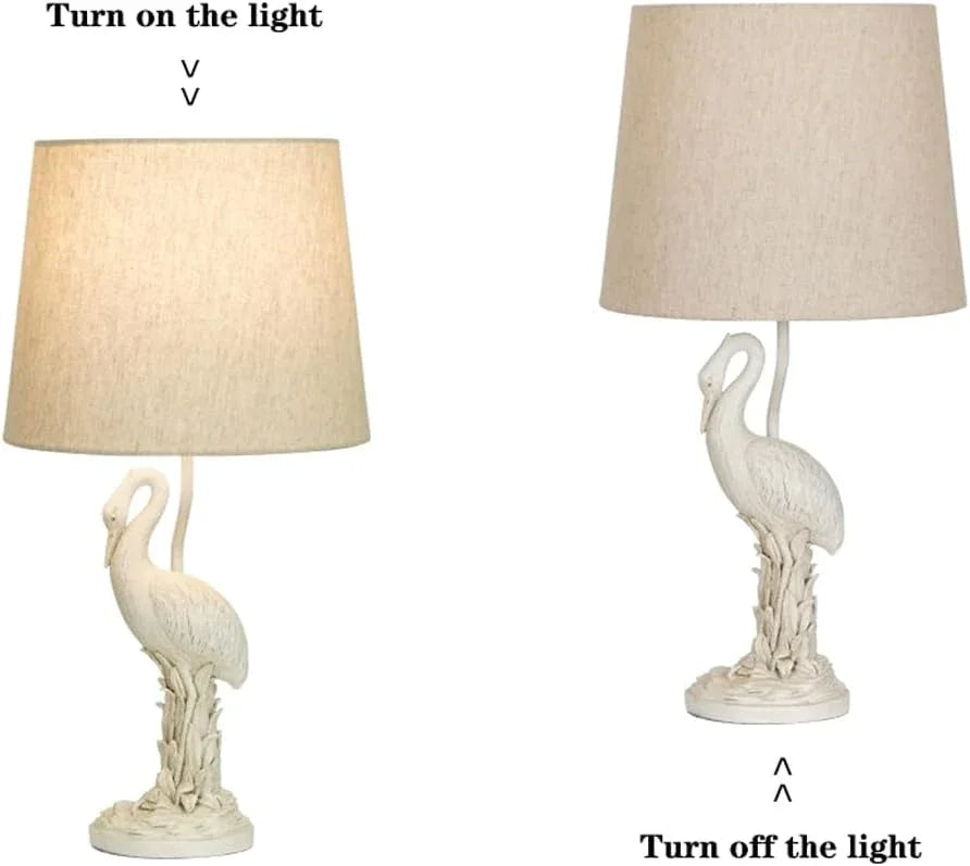 Audara-American Vintage Bedroom Bedside Study Desk Light Designer Model Fabric Bird Shape Resin Desk Lamp Living Room Office Backdrop Table Lamp Hotel Front Desk Coffee Shop B&B Lighting Fixture