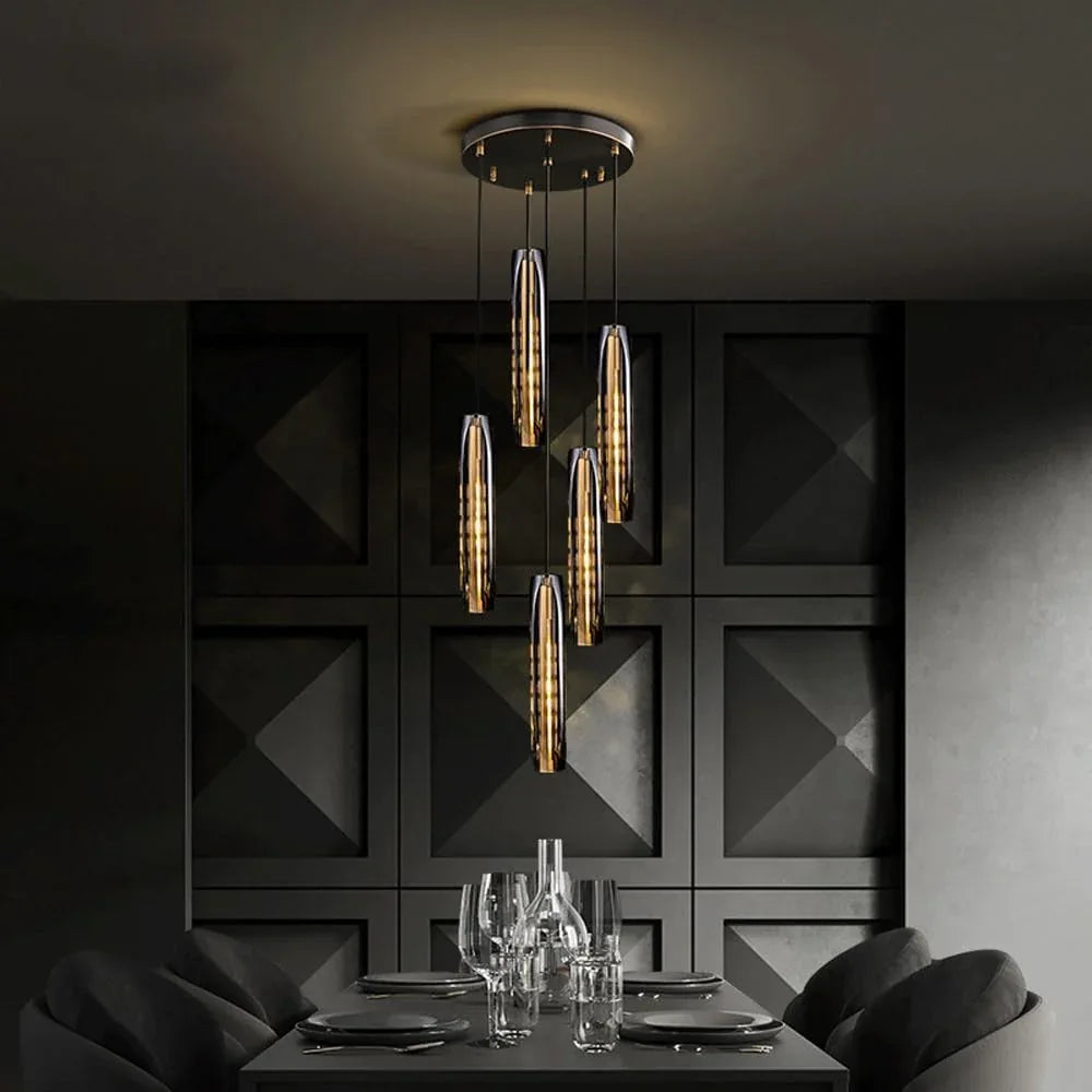 Audara-Crystal Pendant Light, 2.7 Inches in Diameter, Long Decorative Chandelier, Modern and Luxurious Style, Suitable for Various Places Such As Hotels, Restaurants, Kitchen Islands, and Bedrooms.
