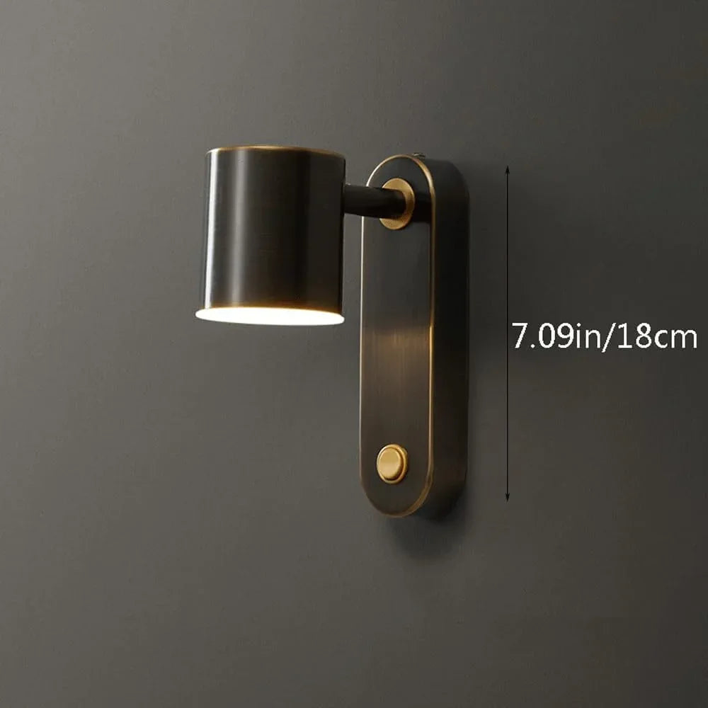 Audara-Scandinavian Light Luxury All Copper Wall Lamp Simple Living Room Background Wall Lights Rotatable Bedroom Bedside Sconces Aisle Corridor Entrance Mounted Lighting Fixture