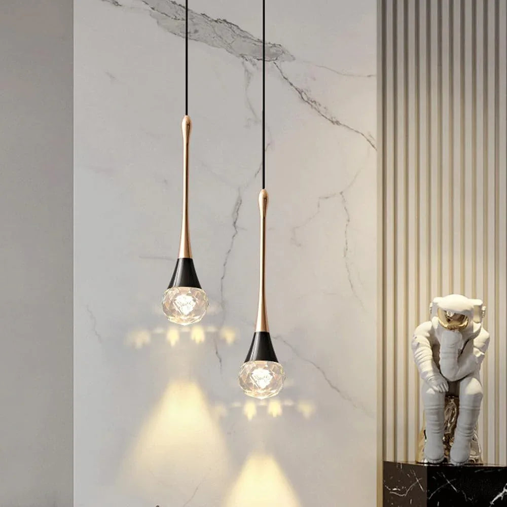 Audara-Crystal Pendant Light, Suitable For Bedside Bedrooms, Minimalist Ceiling Lights, Hotels, Entryways, Kitchen Islands, And Other Spaces. Compatible With Various Styles Including Bohemian And Euro