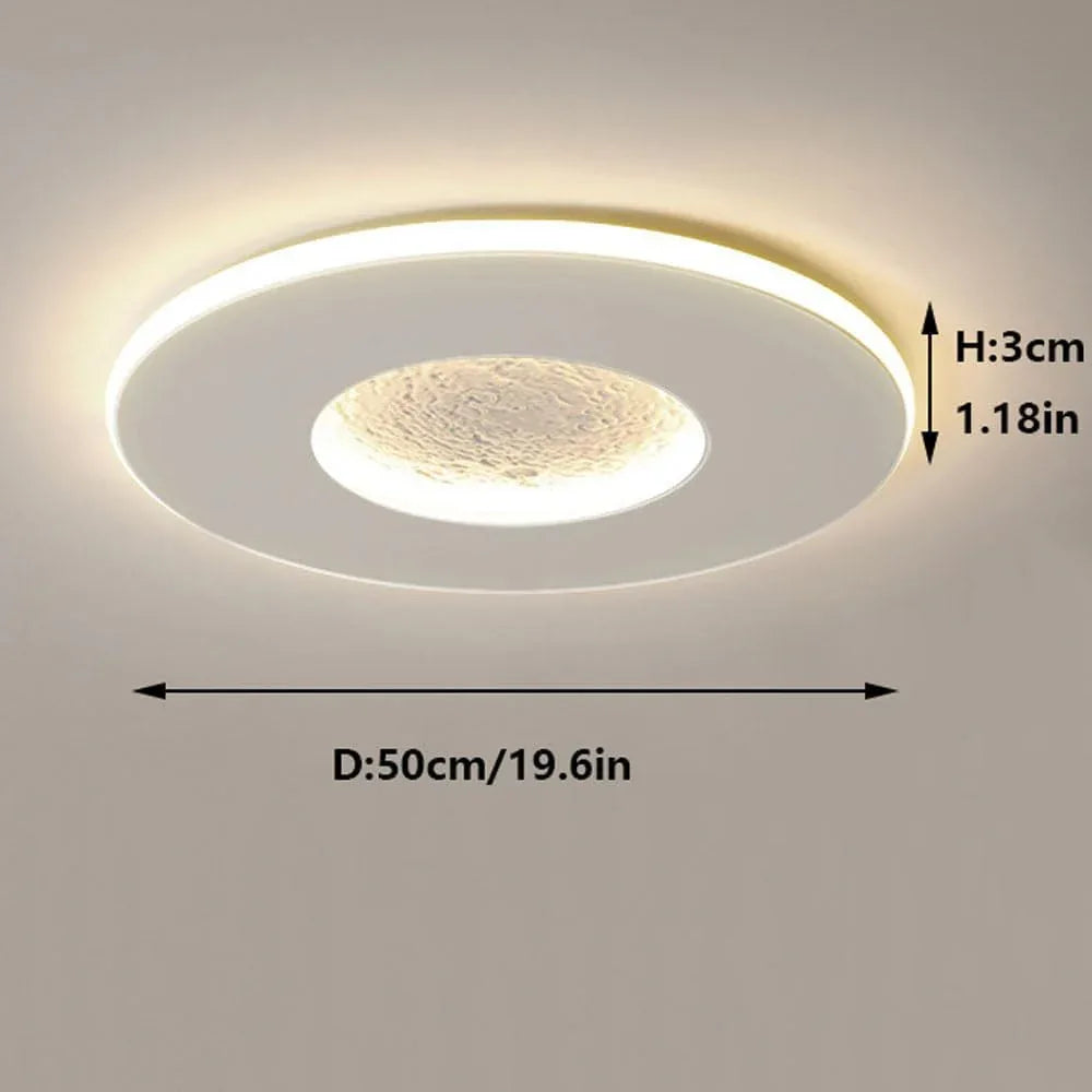 Audara-Modern Simple Children's Room Ceiling Fixtures Creative Moon Slim Ceiling Lampled Living Room Bedroom Dining Room Recessed Lighting Fixture LED Three Color Variable Light Ceiling Light