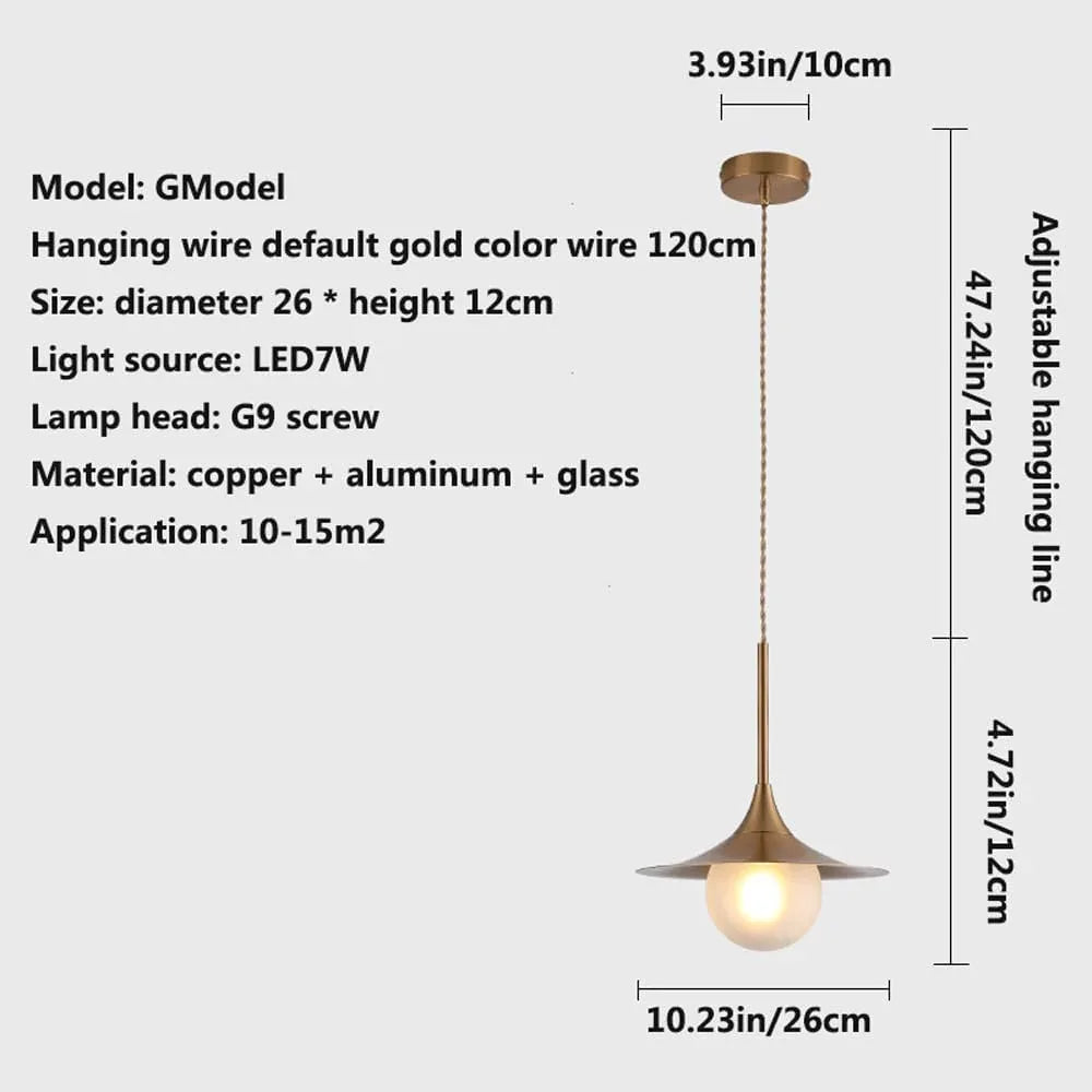 Audara-Modern Minimalist Bedroom Bedside Aluminum Pendant Light Creative 10.23in Copper Disc Hanging Lampe E27 Screw-in Chandeliers Scandinavian Hotel Living Room Decor Lighting Fixture
