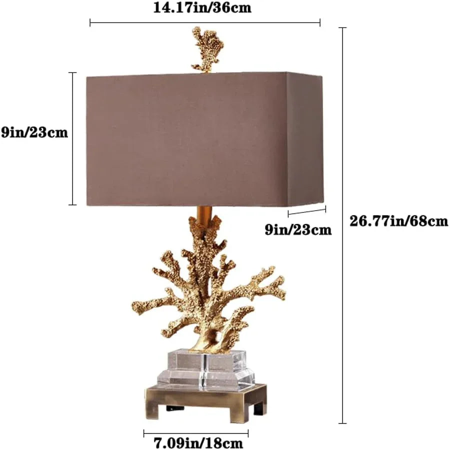 Audara-American Luxury Coral Shaped Resin Crystal Desk Light Creative Hotel Study Room Desk Lamp Tea House Restaurant Coffee Shop Table Lamp Villa Club Decoration Lighting Fixture