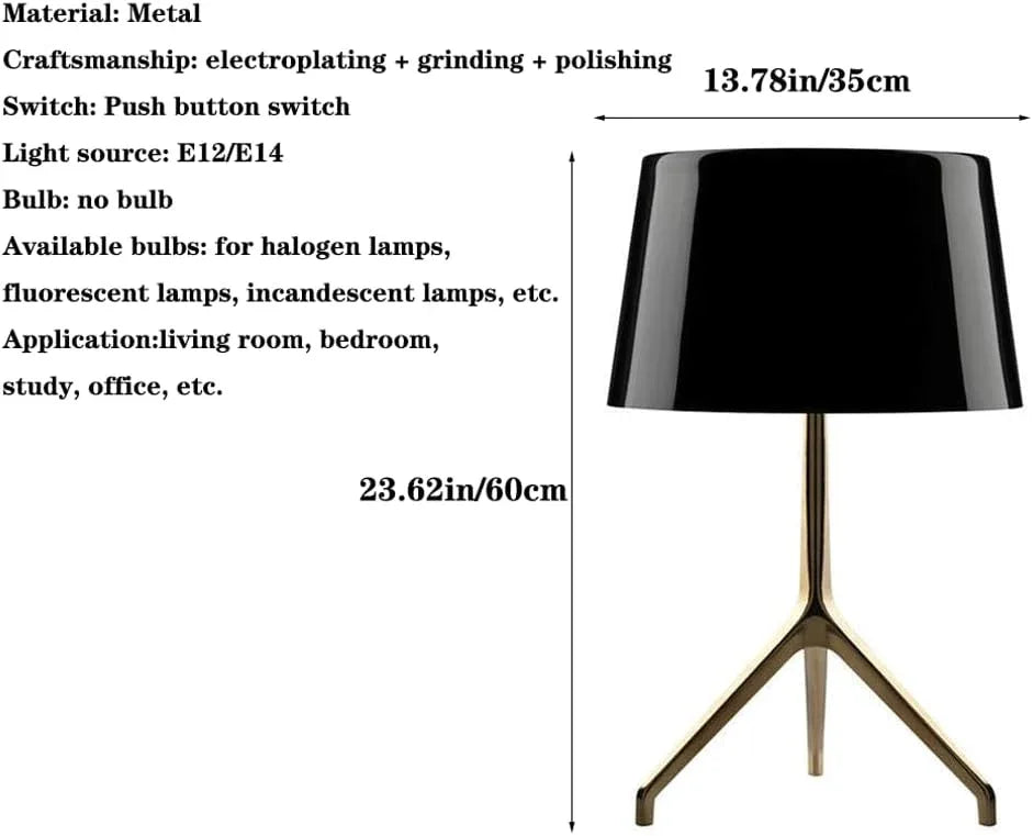 Audara-Italian Postmodern Hotel Cafe Model Room Decoration Desk Light Luxury Simple Tripod Shape Metal Desk Lamp Bedroom Living Room Office Table Lamp Showroom Clubhouse Bar Lighting Fixture
