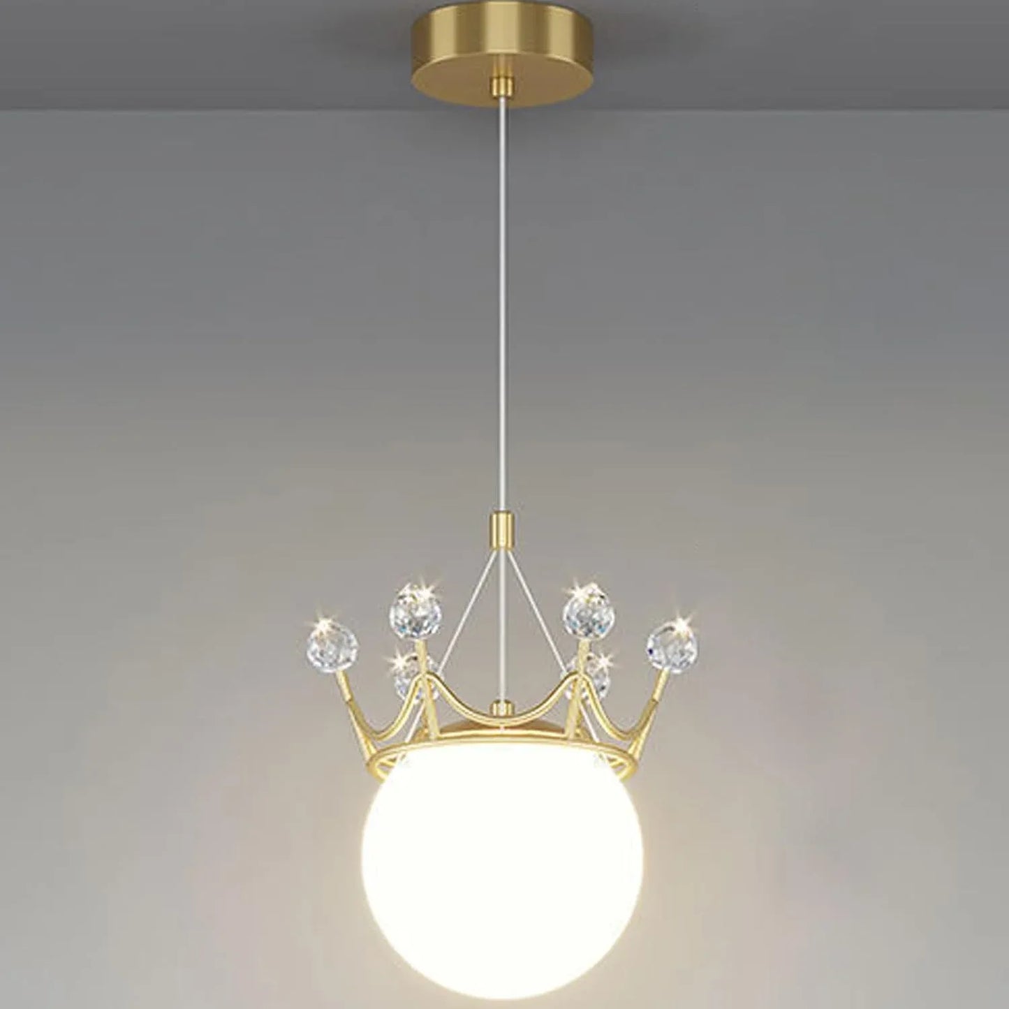 Audara-6-inch Crystal Pendant Light, Bohemian Style Queen Crown Shaped Lamp, Suitable for Various Spaces Such As Bedrooms, Hotels, Studies, Living Rooms, Kitchen Islands, and Entryways.