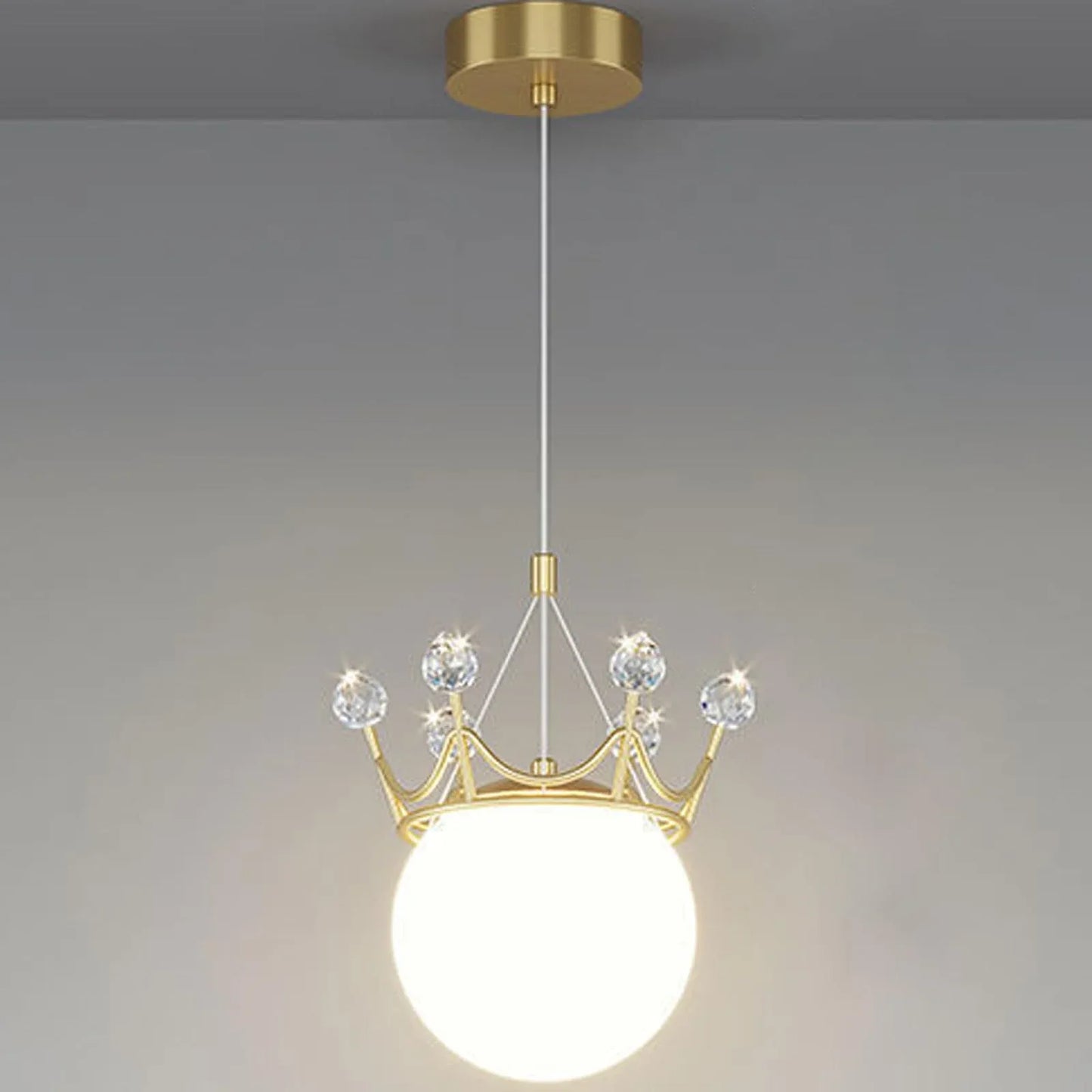 Audara-6-inch Crystal Pendant Light, Bohemian Style Queen Crown Shaped Lamp, Suitable for Various Spaces Such As Bedrooms, Hotels, Studies, Living Rooms, Kitchen Islands, and Entryways. C