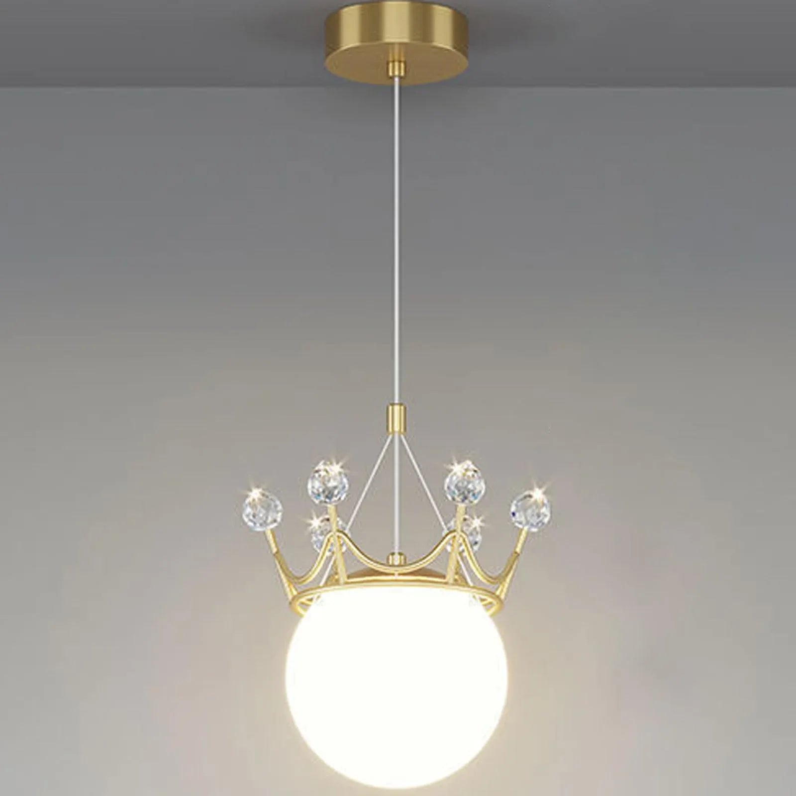 Audara-6-inch Crystal Pendant Light, Bohemian Style Queen Crown Shaped Lamp, Suitable for Various Spaces Such As Bedrooms, Hotels, Studies, Living Rooms, Kitchen Islands, and Entryways. C