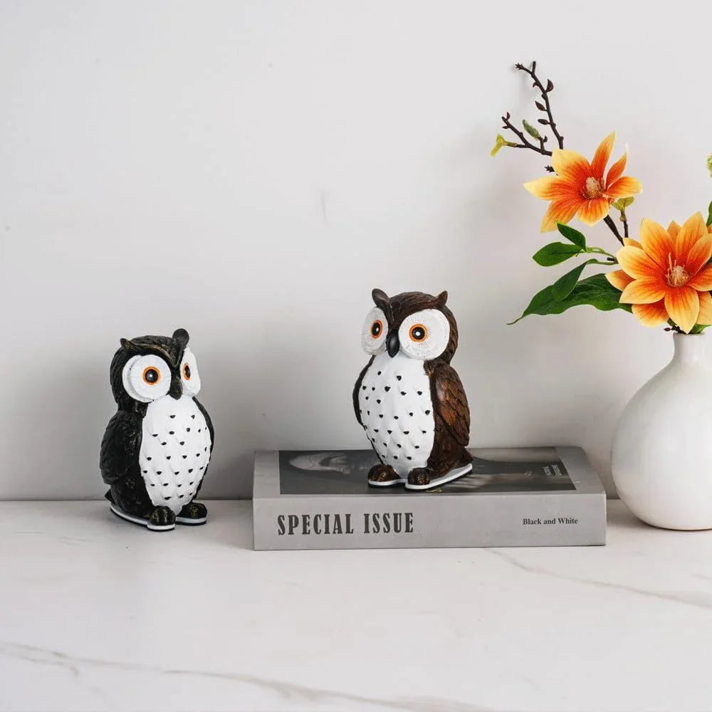 Audara-Cute Bedroom Kids Room Desk Light Premium Feeling Black Owl Resin Desk Lamp Amusement Park Boys Room Girls Room Table Lamp School Amusement Park Library Lighting Fixture