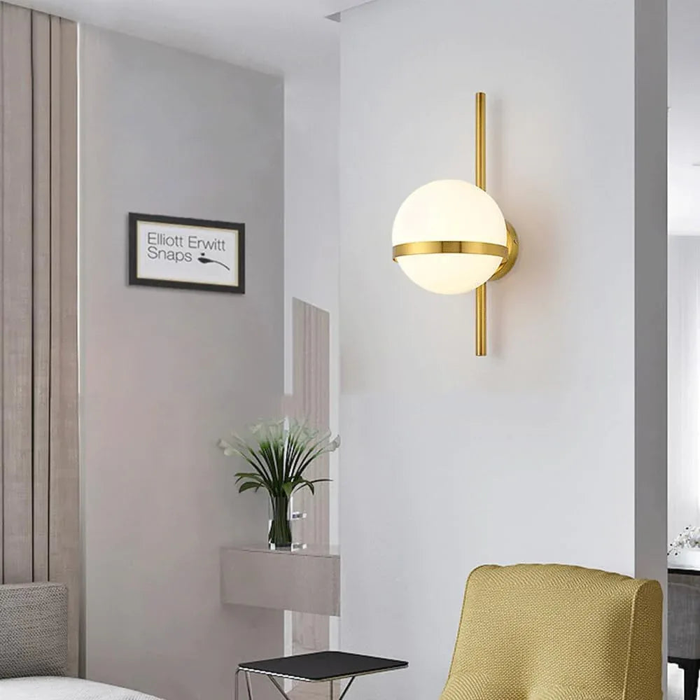 Audara-Scandinavian Simple Glass Wall Lamp Postmodern Living Room Bedroom Bedside Wall Lights Fashion Moon Creative Sconces Corridor Aisle Coffee Shop LED Mounted Lighting Fixture