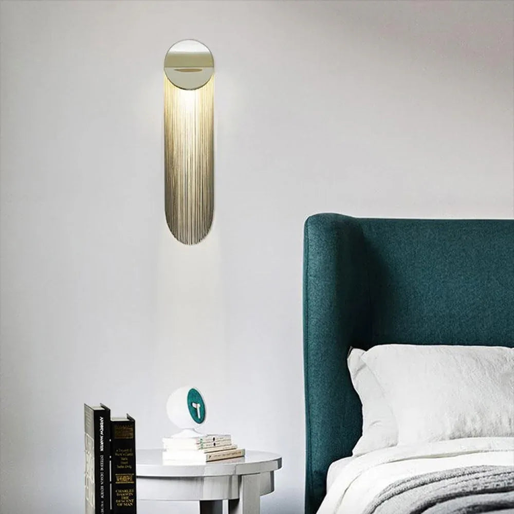 Audara-Postmodern Creative Tasseled Iron Wall Lamp LEDE14 Lamp Base Bedroom Study Dining Room Wall Lights 25.6in Foyer Living Room Backwall Wall Sconces Suitable For Hotel Sample Room Lighting Fixture