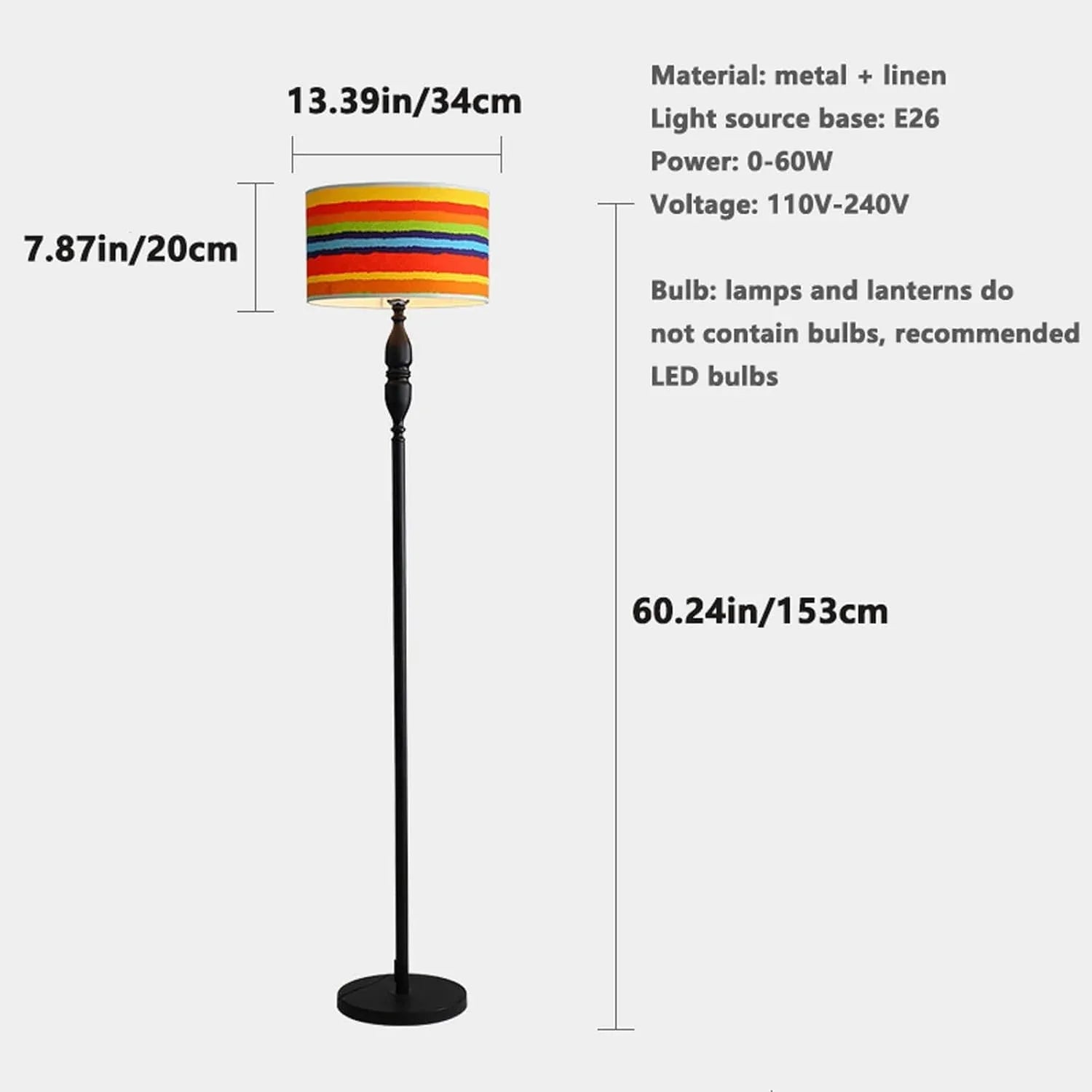 Audara-Personalized Creative Study Office Linen Floor Lamp Single Light Source E26 Bedroom Living Room Sofa Beside Standing Lamp H60in Backdrop Office Torchiere Villa Mall Lighting Fixture