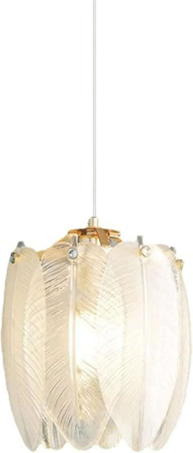 Audara-French-style Feather-shaped Minimalist Crystal Pendant Light, 6 Inches In Diameter, Bohemian Style Lighting Fixture Suitable For Various Spaces Such As Bedrooms, Hotel Rooms,living Rooms,and En