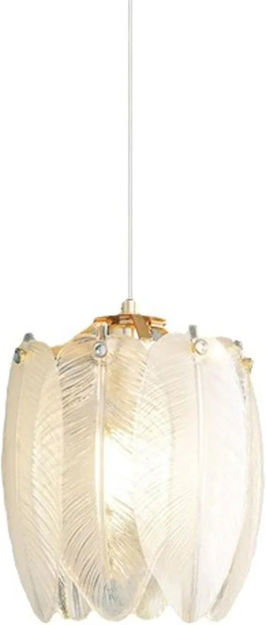 Audara-French-style Feather-shaped Minimalist Crystal Pendant Light, 6 Inches In Diameter, Bohemian Style Lighting Fixture Suitable For Various Spaces Such As Bedrooms, Hotel Rooms,living Rooms,and En