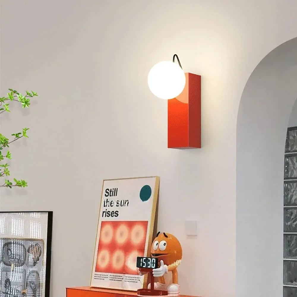 Audara-Scandinavia Cream Wind Ball Wall Lamp Bedroom Bedside Removable Wall Lights Postmodern Scandinavia Full Copper Sconces Living Room Bedroom Single Head Mounted Lighting Fixture