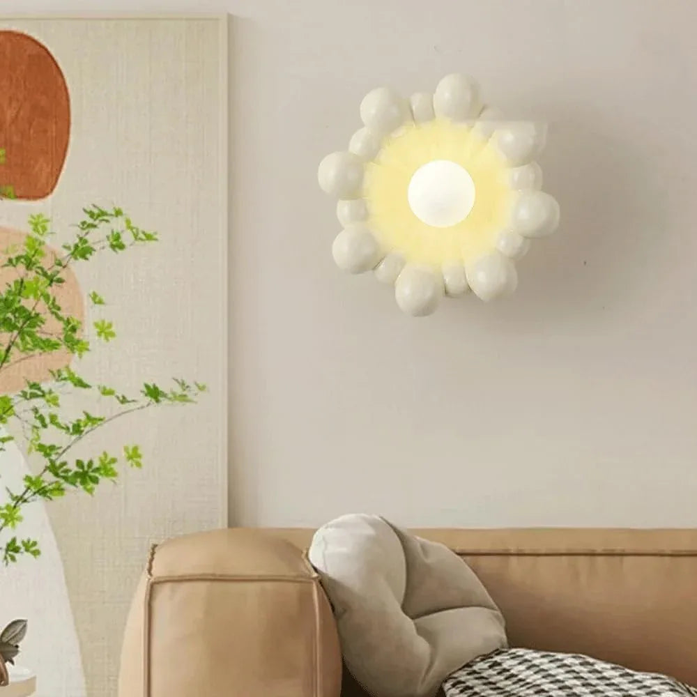 Audara-Scandinavian Cream Style Bedroom Wall Lamp Designer Creative Bed Head Wall Lights Living Room Backdrop Art Sconces Corridor Aisle Simple Decorative Mounted Lighting Fixture