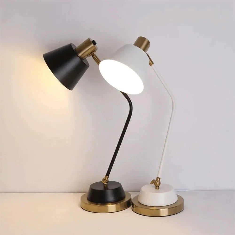 Audara-Scandinavian Modern Hotel Bedroom Desk Light Creative Atmosphere Bedroom Bedside Office Desk Lamp Black Gooseneck Metal Table Lamp Warehouse Bar Dormitory Apartment Lighting Fixture