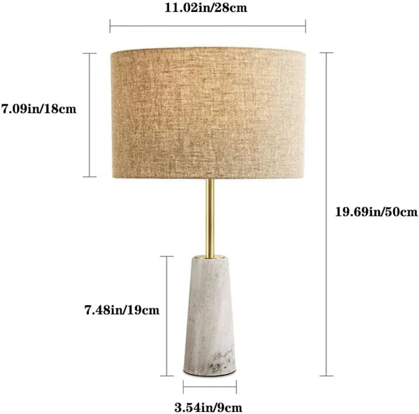 Audara-Scandinavian Luxury Living Room Bedroom Bedside Desk Light American Style Warmth Fabric Stone Desk Lamp Office Apartment Farmhouse B&B Table Lamp Model House Club Restaurant Lighting Fixture