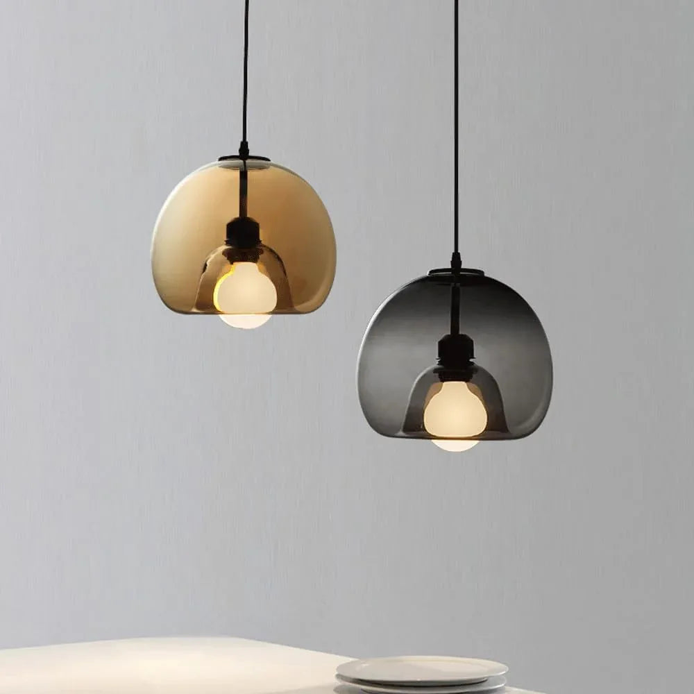 Audara-9-inch Glass Pendant Lights: Simple and Creative Design, Easily Complements Various Decor Styles. Can Be Installed Above The Bedside, in The Living Room, Dining Room, Kitchen Island, Etc.