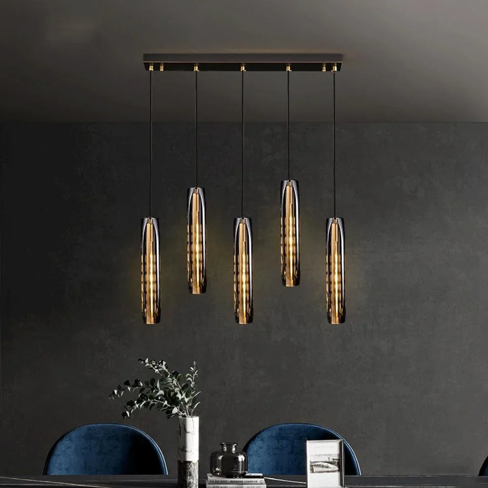Audara-Crystal Pendant Light, 2.7 Inches in Diameter, Long Decorative Chandelier, Modern and Luxurious Style, Suitable for Various Places Such As Hotels, Restaurants, Kitchen Islands, and Bedrooms.