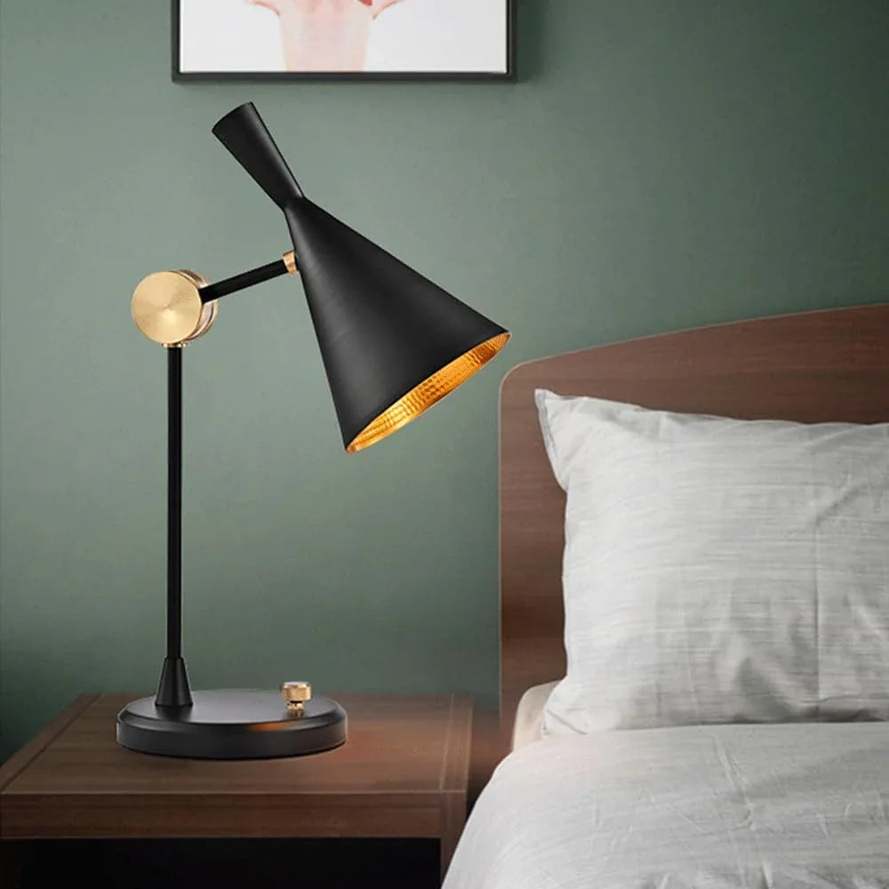 Audara-Postmodern Personality Study Office Desk Light Simple Creative Adjustable Black Metal Desk Lamp Bedroom Living Room Next to Sofa Table Lamp Warehouse Farmhouse Restaurant Lighting Fixture
