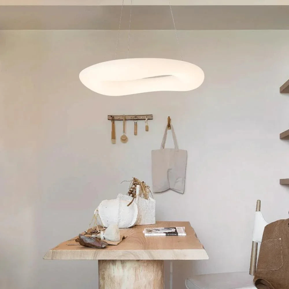 Audara-Italian Designer Cream Style Circle Pendant Light Modern Minimalist Dining Room Bedroom Hanging Lamp Three Colors Changing Light LED Chandelier Model House Light Luxury Creative Lighting Fixture