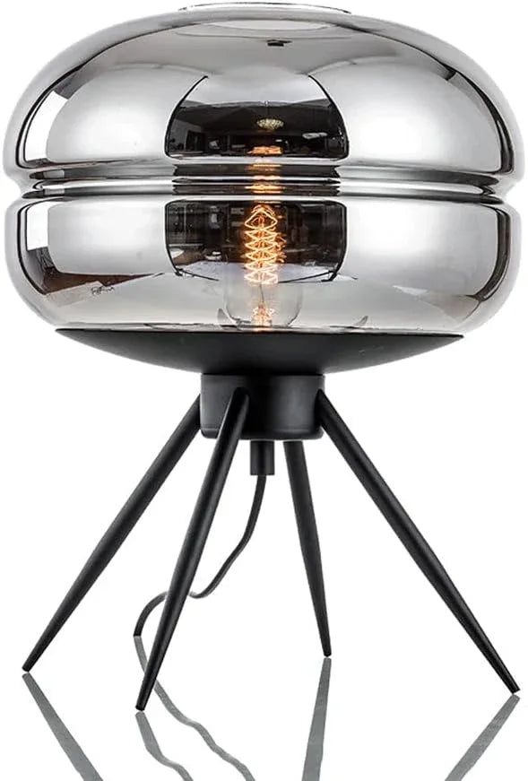 Audara-Simple Creative Drum Glass Desk Light Scandinavian Art Model House Mall Lounge Decoration Desk Lamp Bedroom Office Table Lamp Farmhouse Countryside Villa Lighting Fixture
