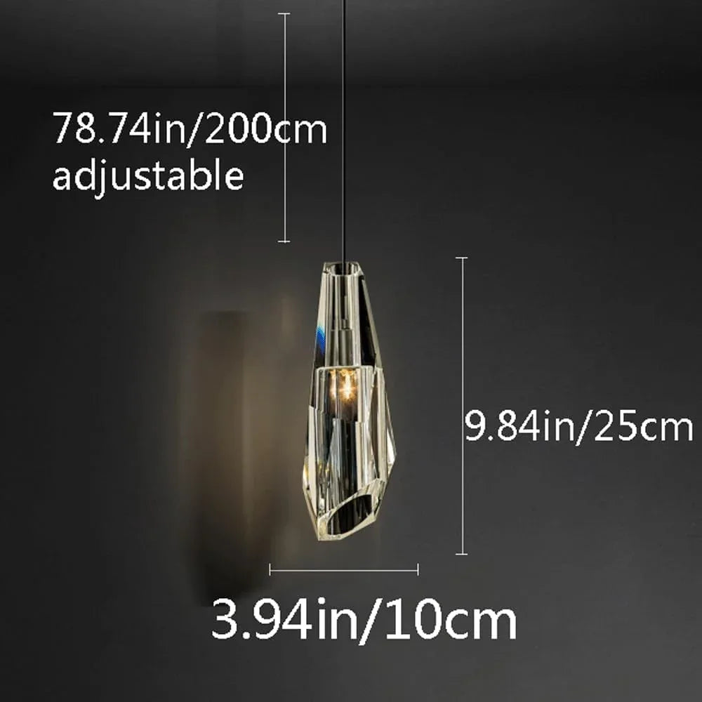 Audara-4-inch Modern Minimalist Light Fixtures. Small in Size, Suitable for Various Spaces Including Bedrooms, Kitchen Islands, Dining Rooms, Hotels, Bars, and Cafes. Crystal Pendant Light.