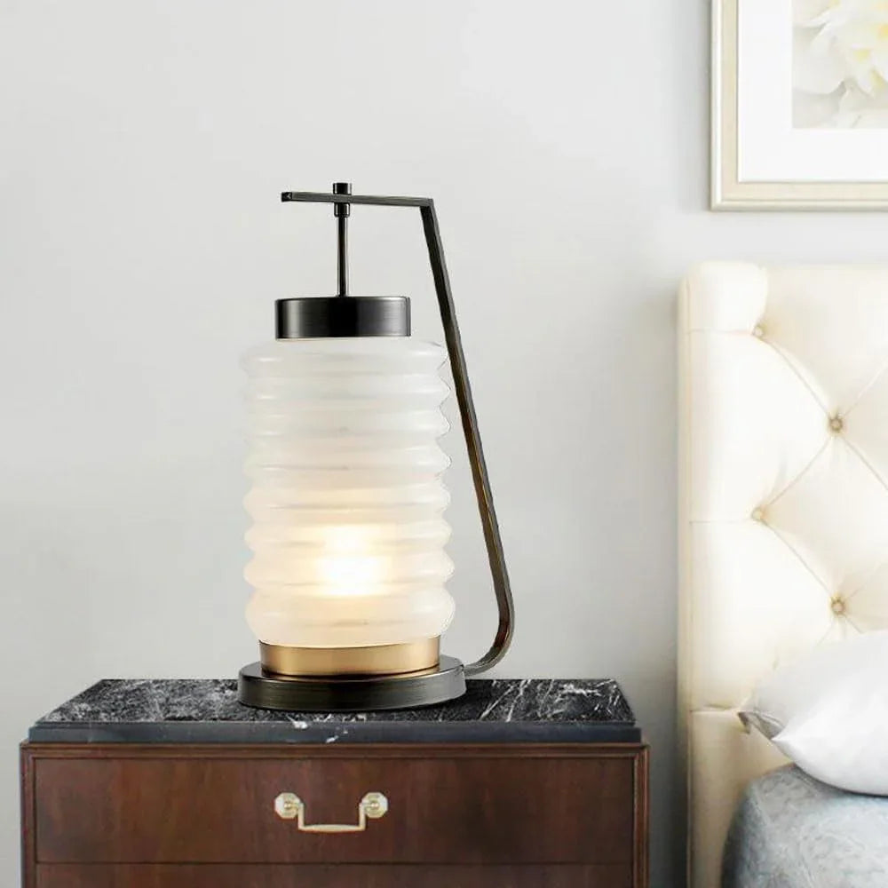 Audara-New Chinese Creative Living Room Study Desk Light Simple Modern White Glass Desk Lamp Restaurant Mall Coffee Shop Decoration Lighting Fixture Farmhouse Apartment Bedroom Table Lamp