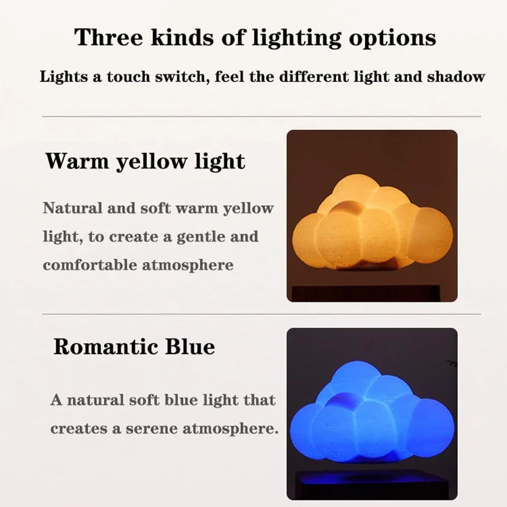 Audara-Creative Warm Hovering Clouds Shape Bedroom Desk Light Romantic French Boys Girls Room Kids Room Desk Lamp Living Room Bedroom Bed Decoration Table Lamp Office Front Desk Coffee Shop Lighting Fixture