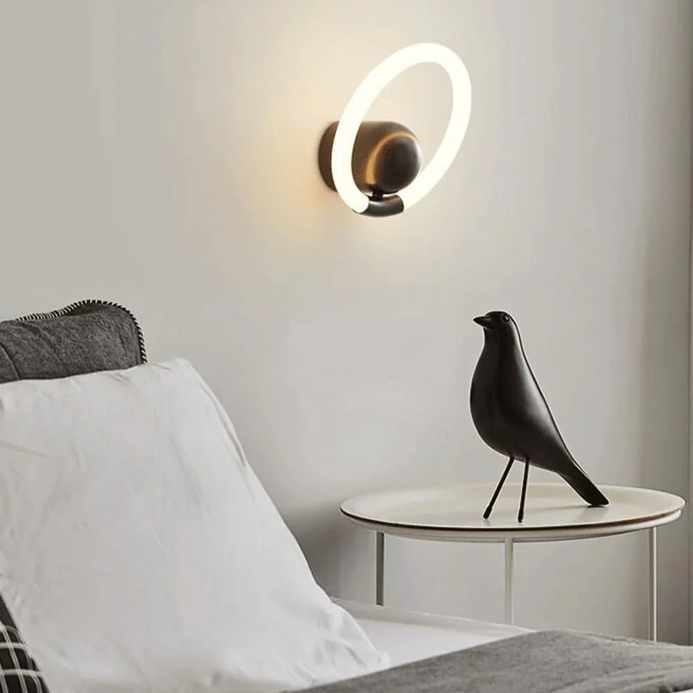 Audara-Creative Geometric Brass Wall Lamp Omni-Directional 360° Acrylic Wall Lights Living Room Bedroom Aisle Sconces Scandinavian Simple Art Mounted Lighting Fixture